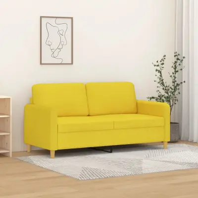 The Living Store Dvosed svetlo rumen 140 cm blago - Kavč Dvosed