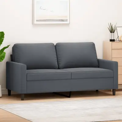 The Living Store Dvosed temno siv 140 cm žamet - Dvosed