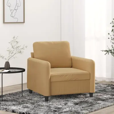 The Living Store Fotelj rjav 60 cm žamet - Enosed