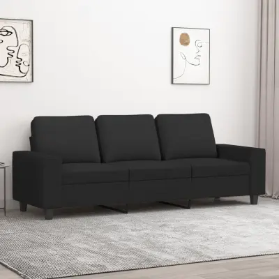 The Living Store Trosed črn 180 cm blago - Kavč Trosed