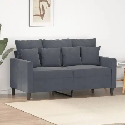 The Living Store Dvosed temno siv 120 cm žamet - Dvosed