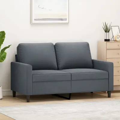 The Living Store Dvosed temno siv 120 cm žamet - Dvosed