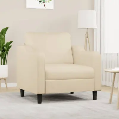 The Living Store Fotelj krem 60 cm blago - Fotelj