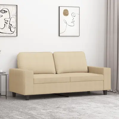 The Living Store Kavč dvosed krem 140 cm blago - Kavč Dvosed