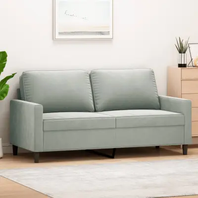 The Living Store Dvosed svetlo siv 140 cm žamet - Dvosed