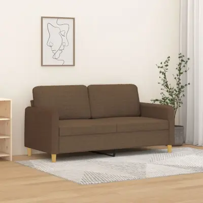 The Living Store Dvosed rjav 140 cm blago - Kavč Dvosed