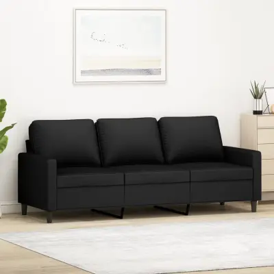 The Living Store Kavč trosed črn 180 cm žamet - Trosed