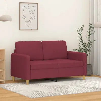 The Living Store Dvosed vinsko rdeč 120 cm blago - Kavč Dvosed