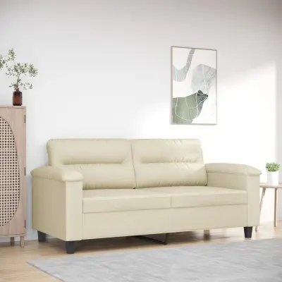 The Living Store Dvosed krem 140 cm umetno usnje - Kavč Dvosed