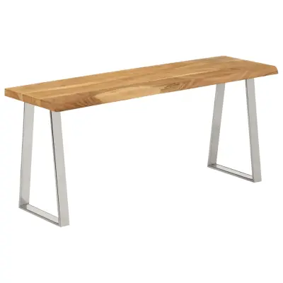 The Living Store Klop z naravnim robom 105 cm trden akacijev les - Klop