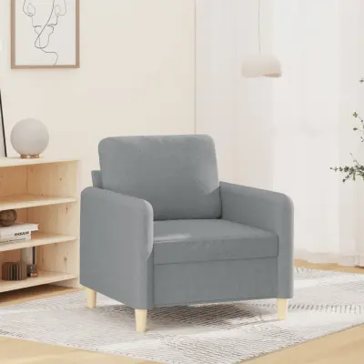 The Living Store Fotelj svetlo siv 60 cm blago - Fotelj