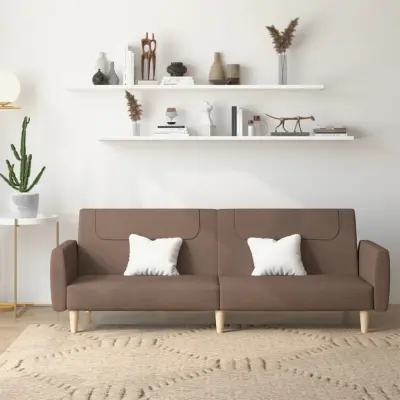 The Living Store Kavč dvosed z ležiščem taupe blago - Raztegljiv Kavč