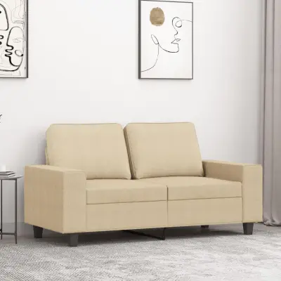 The Living Store Kavč dvosed krem 120 cm blago - Kavč Dvosed