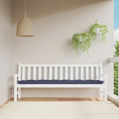 The Living Store Blazina za vrtno klop mornarsko modra 200x50x7cm oxford tkanina - Blazina Za Vrtno Klop