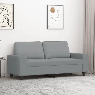The Living Store Dvosed svetlo siv 140 cm blago - Kavč Dvosed