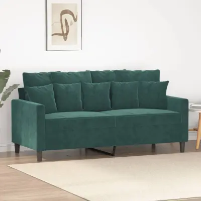 The Living Store Dvosed temno zelen 140 cm žamet - Dvosed