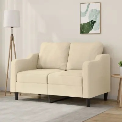 The Living Store Kavč dvosed krem 120 cm blago - Kavč Dvosed