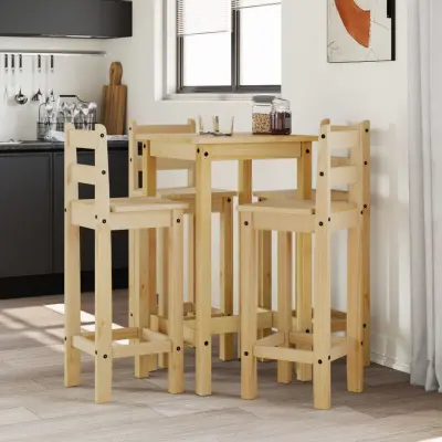 The Living Store Barska garnitura 5-delna trdna borovina - Barska Garnitura