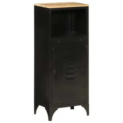 The Living Store Kopalniška omarica 40x27x90 cm železo in trden mangov les - Kopalniška Omarica