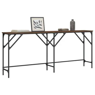 The Living Store Konzolna mizica rjav hrast 180x29x75 cm inženirski les - Konzolna Mizica