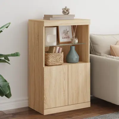 The Living Store Komoda z LED lučkami sonoma hrast 60,5x37x100 cm - Komoda