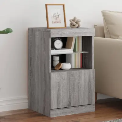 The Living Store Komoda z LED lučkami siva sonoma 41x37x67 cm - Komoda