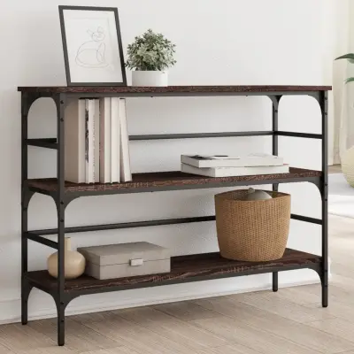 The Living Store Konzolna mizica rjav hrast 100x32x75 cm inženirski les - Konzolna Mizica