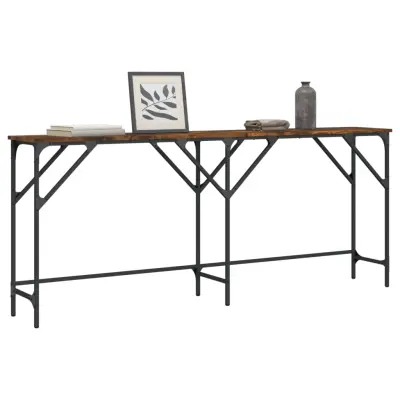 The Living Store Konzolna mizica dimljen hrast 180x29x75 cm inženirski les - Konzolna Mizica