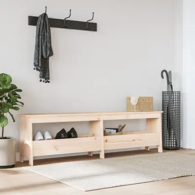 The Living Store Klop za predsobo 160x28x45 cm trdna borovina - Klop Za Predsobo