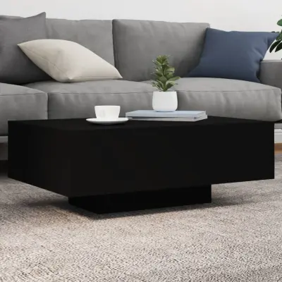 The Living Store Klubska mizica z LED lučmi črna 85x55x31 cm - Klubska Mizica