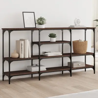 The Living Store Konzolna mizica rjav hrast 160x29x80 cm inženirski les - Konzolna Mizica