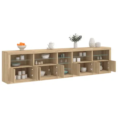 The Living Store Komoda z LED lučkami sonoma hrast 283x37x67 cm - Komoda