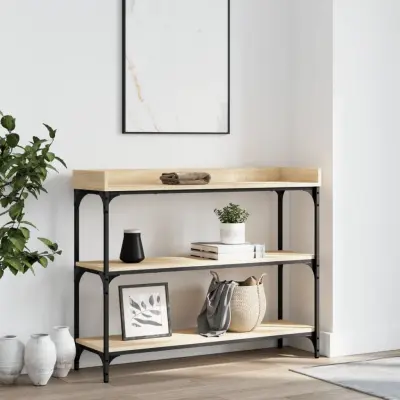 The Living Store Konzolna mizica s policami sonoma hrast 100x30x80 cm - Konzolna Mizica