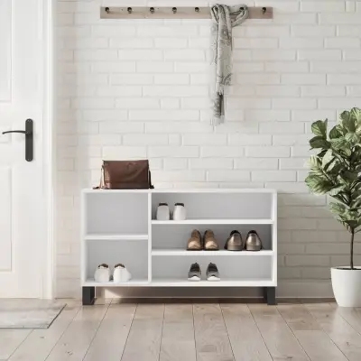 The Living Store Omarica za čevlje bela 102x36x60 cm inženirski les - Omarica Za Čevlje