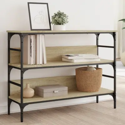 The Living Store Klubska mizica sonoma hrast 100x32x75 cm inženirski les - Konzolna Mizica