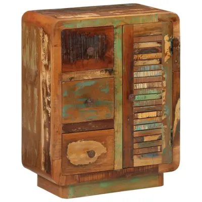The Living Store Komoda s 3 predali 55x30x70 cm trden predelan les - Komoda