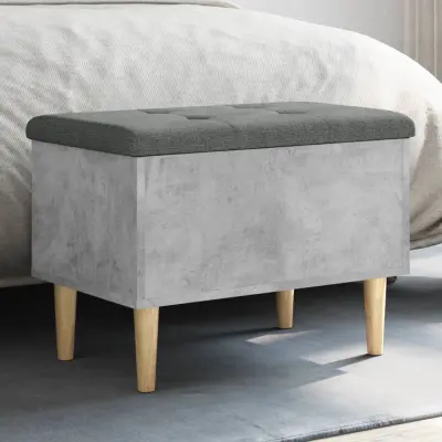 The Living Store Klop za shranjevanje betonska siva 62x42x46 cm inženirski les - Klop Za Shranjevanje
