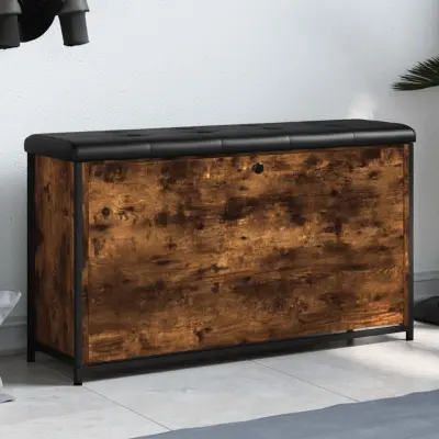The Living Store Klop za čevlje s preklopnim predalom dimljen hrast 102x32x56 cm - Klop Za Čevlje