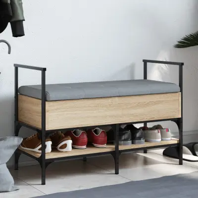 The Living Store Klop za čevlje sonoma hrast 85,5x42x57,5 cm inženirski les - Klop Za Čevlje
