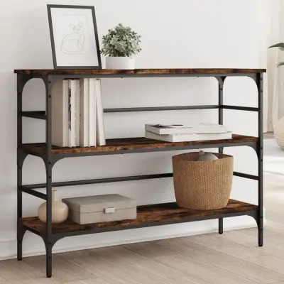 The Living Store Konzolna mizica dimljen hrast 100x32x75 cm inženirski les - Konzolna Mizica