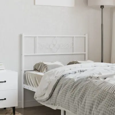 The Living Store Kovinsko vzglavje belo 100 cm - Vzglavje