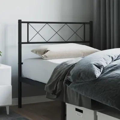 The Living Store Kovinsko posteljno vzglavje črno 75 cm - Vzglavje