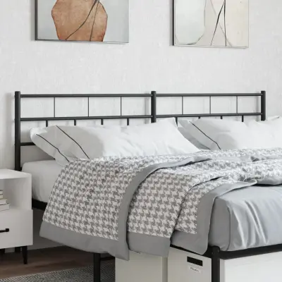 The Living Store Kovinsko posteljno vzglavje črno 160 cm - Vzglavje