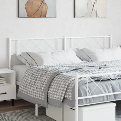 The Living Store Kovinsko vzglavje belo 180 cm - Vzglavje