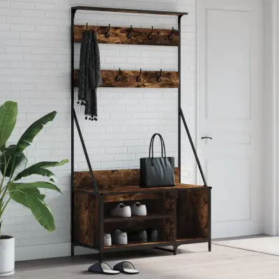 The Living Store Regal za oblačila s prostorom za čevlje dim. hrast 100x41x184cm - Regal Za Oblačila