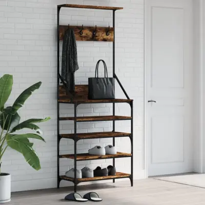 The Living Store Regal za oblačila s prostorom za čevlje dim. hrast 70x34x184 cm - Regal Za Oblačila