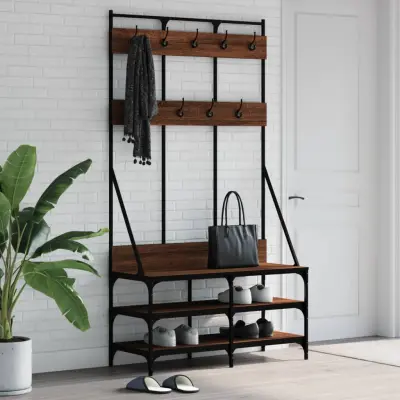 The Living Store Regal za oblačila s prostorom za čevlje rjav hrast 100x40x184cm - Regal Za Oblačila