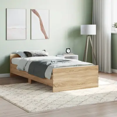 The Living Store Posteljni okvir sonoma hrast 90x190 cm inženirski les - Posteljni Okvir