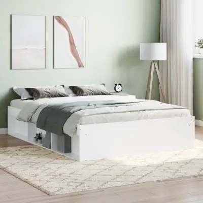 The Living Store Posteljni okvir bel 135x190 cm - Posteljni Okvir