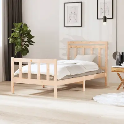 The Living Store Posteljni okvir iz trdnega lesa 100x200 cm - Posteljni Okvir